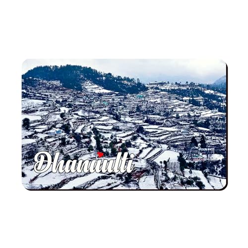 Image of Elegant Fridge Magnet with Themes |Rectangular Size Refrigerator Magnet with Magnetic Rubber Back | Pack of 1, 8.6cm X 5.4cm (Dhanaulti)
