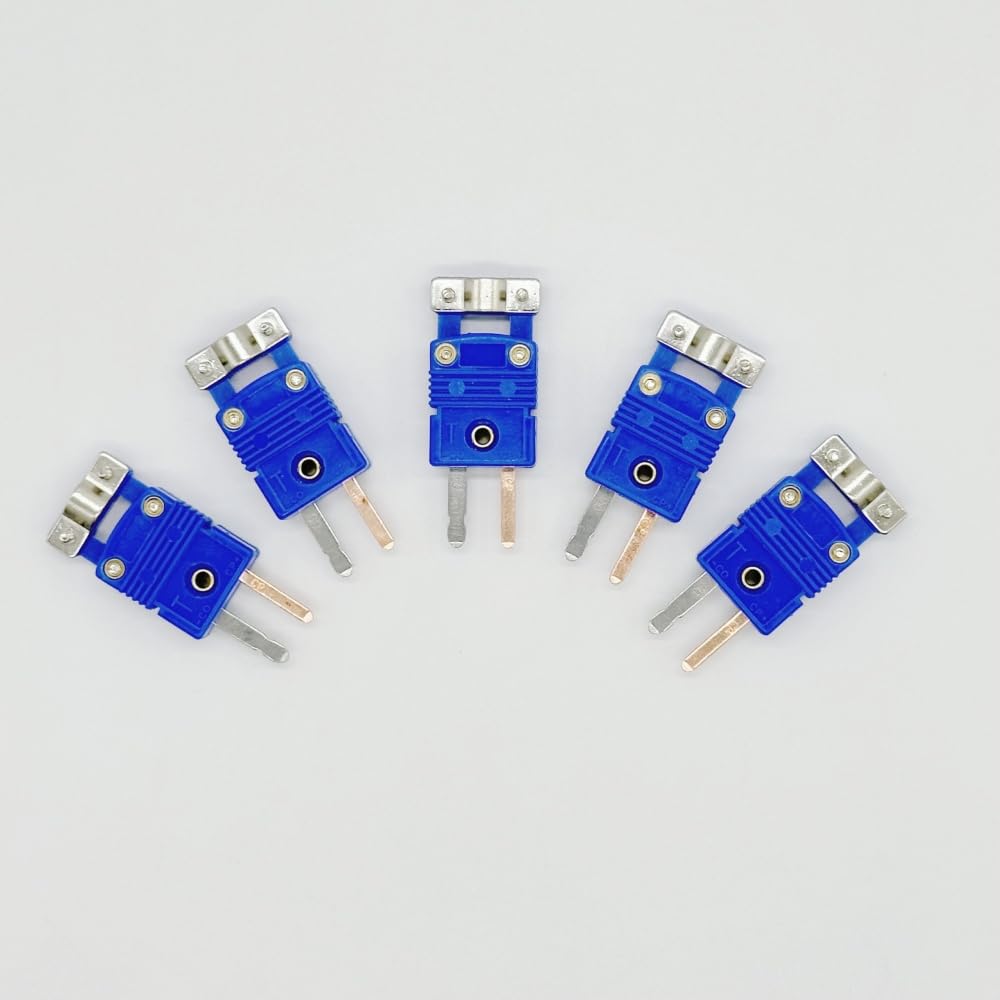 SHINING YUGUAN Thermocouple Wire Connector with Metal Clamp, Plug, Male, Set of 5 (Type T)