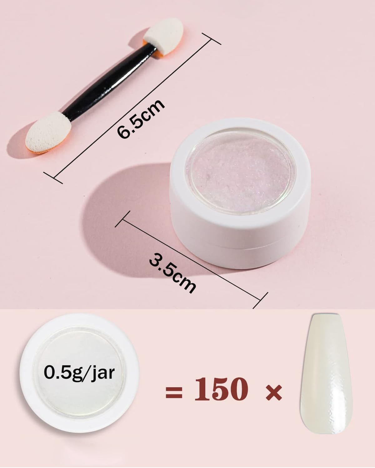Wahshei 6 Chromowy Puder do Paznokci, Chromowy Puder z Efektem Lustra, Holo Chromowy Puder, Puder z Efektem Perłowym do Paznokci Glazed Donut