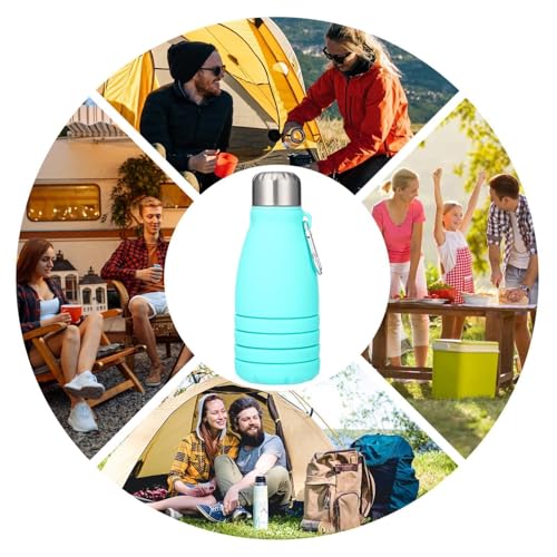 Botella reutilizable y flexible de agua 550ml portátil para camping 5
