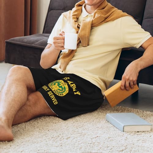 Army Drill Sergeant Badges Pajama Shorts for Men, Men's Pajama Bottoms, Sleepwear for Summer3