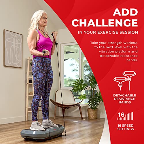 Image of Sunny Health & Fitness 2D /3D Vibration Platform Exercise Machine w / Remote