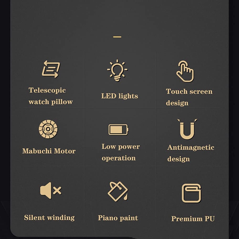 Automatischer Uhrenbeweger mit superleisem Motor, 15 Rotationsmodi, LED-Beleuchtung, LCD-Display, Touchscreen, Netzteilbetrieb，