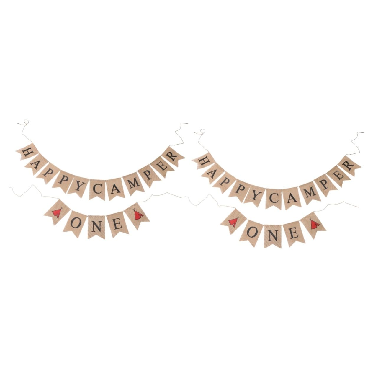 2pezzi Burlap Banner Decorazione Bandierine Per e Accessori Festivi e Chic