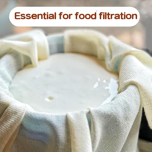 Image of Cheese Cloths, 10Pcs 20x20 Inch Grade 100 Precut Cheese Cloths for Straining, Cotton Unbleached, Reusable Muslin Cheesecloth for Straining, Making Yogurt, Juice, Cooking Turkey