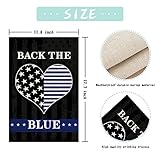 Back the Blue Garden Flag, Burlap Vertical Double Sided, American Police Garden Flag, Blue Lives Matter Flag for Outdoor Indoor Yard Lawn Honoring Law Enforcement Officers, 12 x 18 In