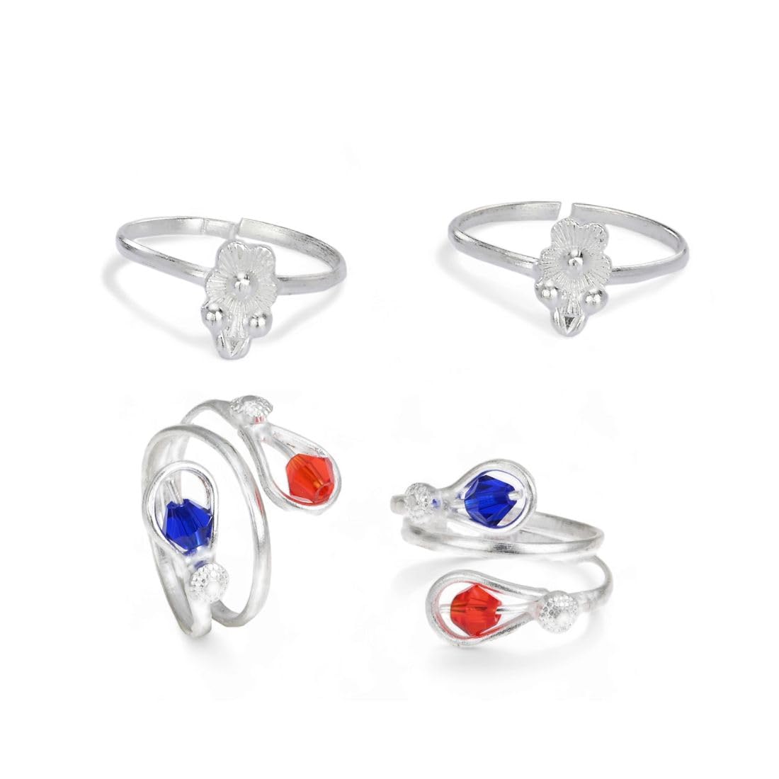 aanyacentric Pack of 2 Pair Toe Rings Adjustable Traditional & Fashionable Accessories-picture-35