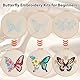 VynyQoo 3pcs Schmetterling Sticken Set Erwachsene, Stickset für Anfänger, Embroidery Kit mit Kunststoff Stickrahmen, Stickerei Starter Set mit 3 Schmetterlingsmuster Video Anleitung für DIY Handwerk