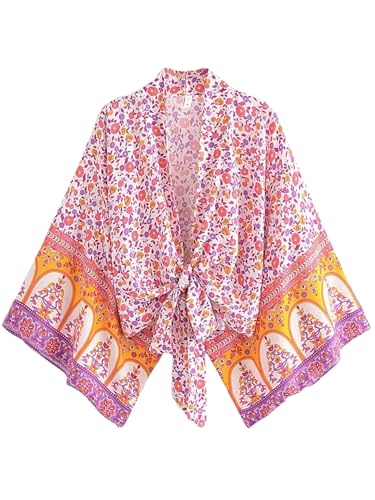Robe courte à imprimé floral style bohème fluide et vaporeuse