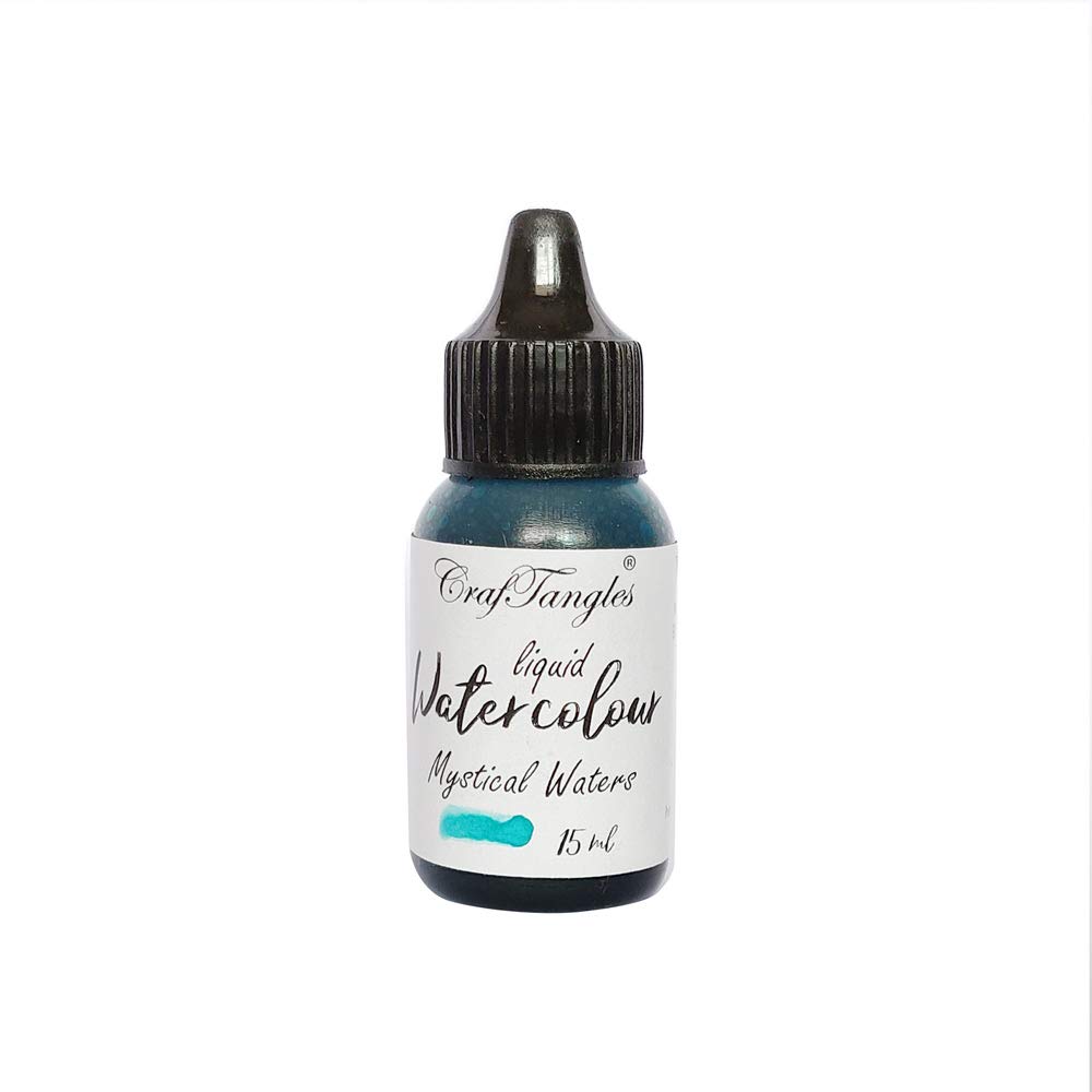 Craftangles Liquid Watercolor (15 Ml) - Mystical Waters (Teal Colour, Extremely Vibrant, Non Toxic) Paints for Professional Artist, Hobby Painters & Kids