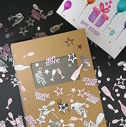 Emaan Happy Birthday Confetti Rose Gold And Silver Metal Foil Birthday Colorful Sequins, Party Table Scatter Decoration Exquisite Birthday Party (Rose Gold Silver) #TOP1