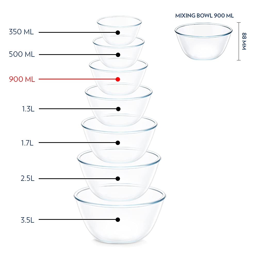 Buy Borosil Glass Mixing & Serving Bowls With Lids, Oven & Microwave