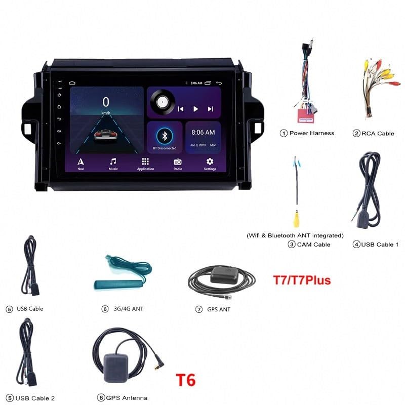 Radio Coche 2 DIN multimedia para Toyota Fortuner 2016-2020 con reproducción de vídeo fluida 7