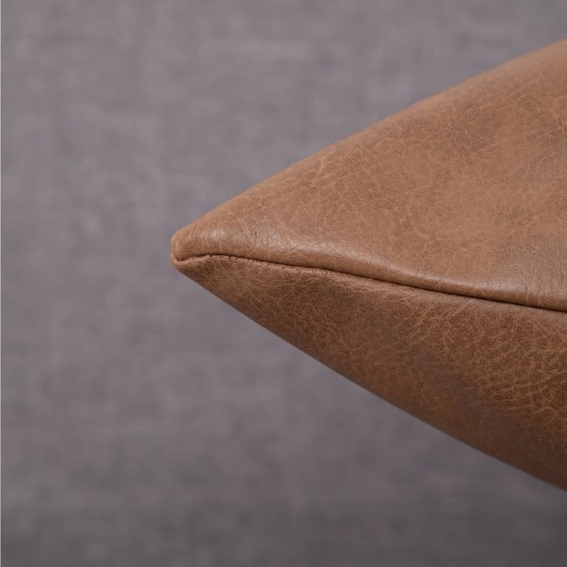Juego de 2/4 fundas de cojín de piel sintética de 45 x 45 cm, fundas de cojín modernas y sólidas para exteriores, fundas de almohada de lujo para sofá, sala de estar, cama (B, 45 x 45 cm, 4 unidades)
