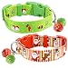 2 Pack Cute Soft Adjustable Sturdy Nylon Festive Christmas Holiday Collars with 2 Bells for Medium to Large Dogs, 1 Inch Wide (12"-17")