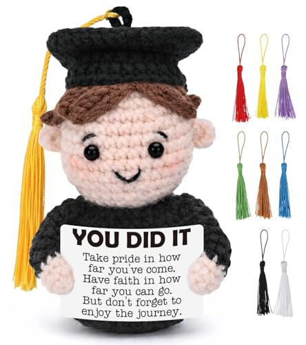 BackURyear Graduation Gifts for Him Son Boyfriend Male Classmate, Crochet Mini Inspirational College High School Grad Gift from Parents, Class of 2026, Graduate Gift for Men Fiends- You Did It