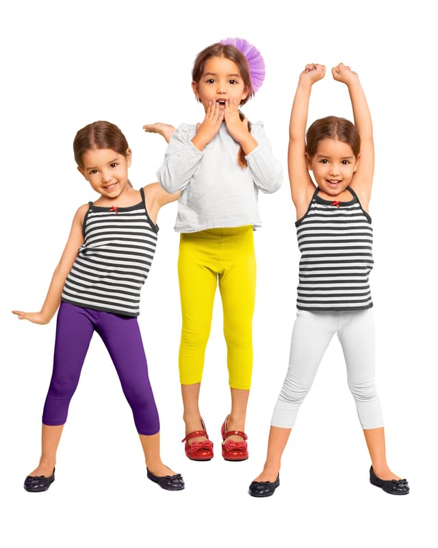 Image of NIK & KNIT Premium Stretchable Plain Capri Leggings for Girls /Kids | Night Wear | Leggings /Capris (Top /T-Shirt NOT Included)