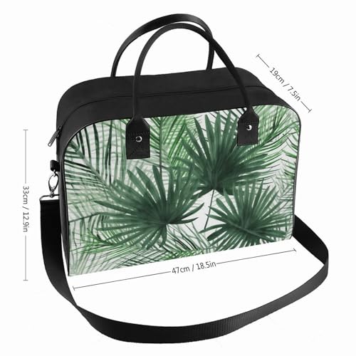 Travel Duffel Bag Transparent Palm Leaf Pattern Print Yoga Tote Bag Gym Bag Weekender Overnight Bag for Travel, Beach, Fitness, Yoga, Swimming2