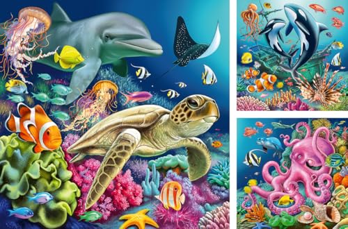 Ravensburger - Puzzle 3x49 pièces - Un Monde sous-Marin enchanteur