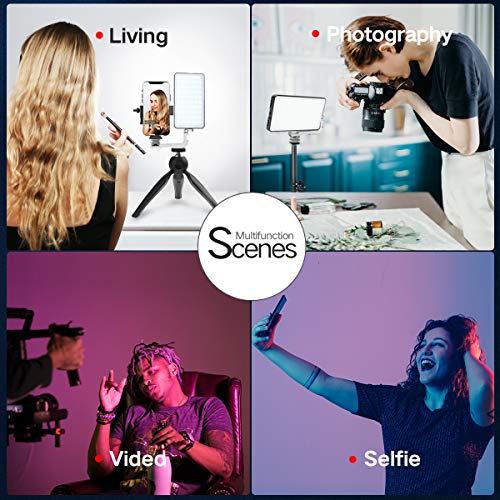 IVISII G2 RGB Portable On Camera Light, Built-in 4300mAh Lithium Battery Video Conference Lighting, 2600-10000K 12W Full Color LED Light Panel for Photography, Studio, Wedding Shooting - Thumbnail 6