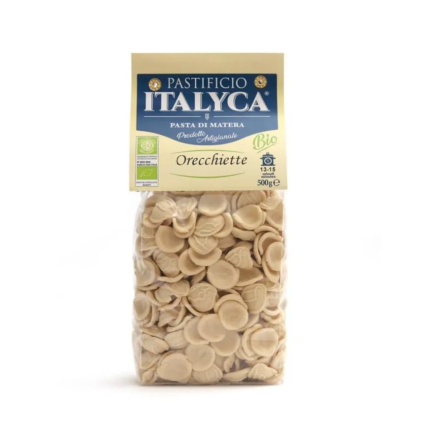 15 x 500 g - Orecchiette Bio - Pasta di Grano Duro - Prodotta in Basilicata - Pacco da 500 g - Pastificio Italyca