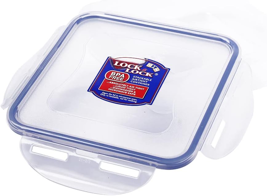 LOCK & LOCK 20-Fluid Ounce Square Food Container, Short, 2-1/2-Cup