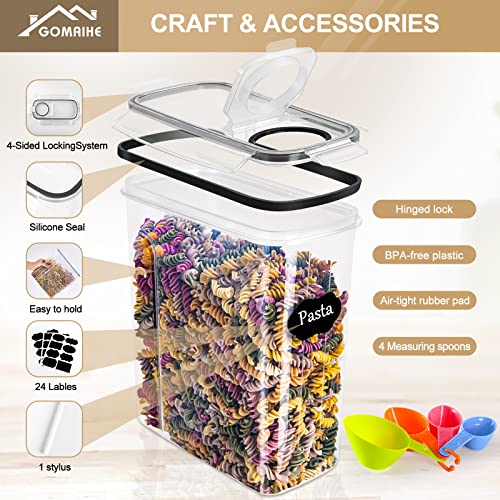 GoMaihe Vorratsdosen Set, 2.5L*6 Stück Aufbewahrungsbox Küche Organizer, Luftdicht Frischhaltedose Plastik mit Deckel, Vorratsbehälter zum Aufbewahrung von Müsli Mehl Kaffeebohnen Cornflakes Spaghetti 4