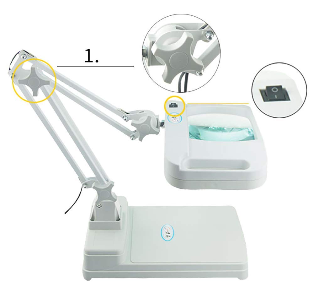 Lupa 3X/10X con Lámpara Led De 54 Led, Lente De Luz Diurna Brillante – Lupa Multiusos con Brazo Flexible Ajustable En Altura para Escritorio.