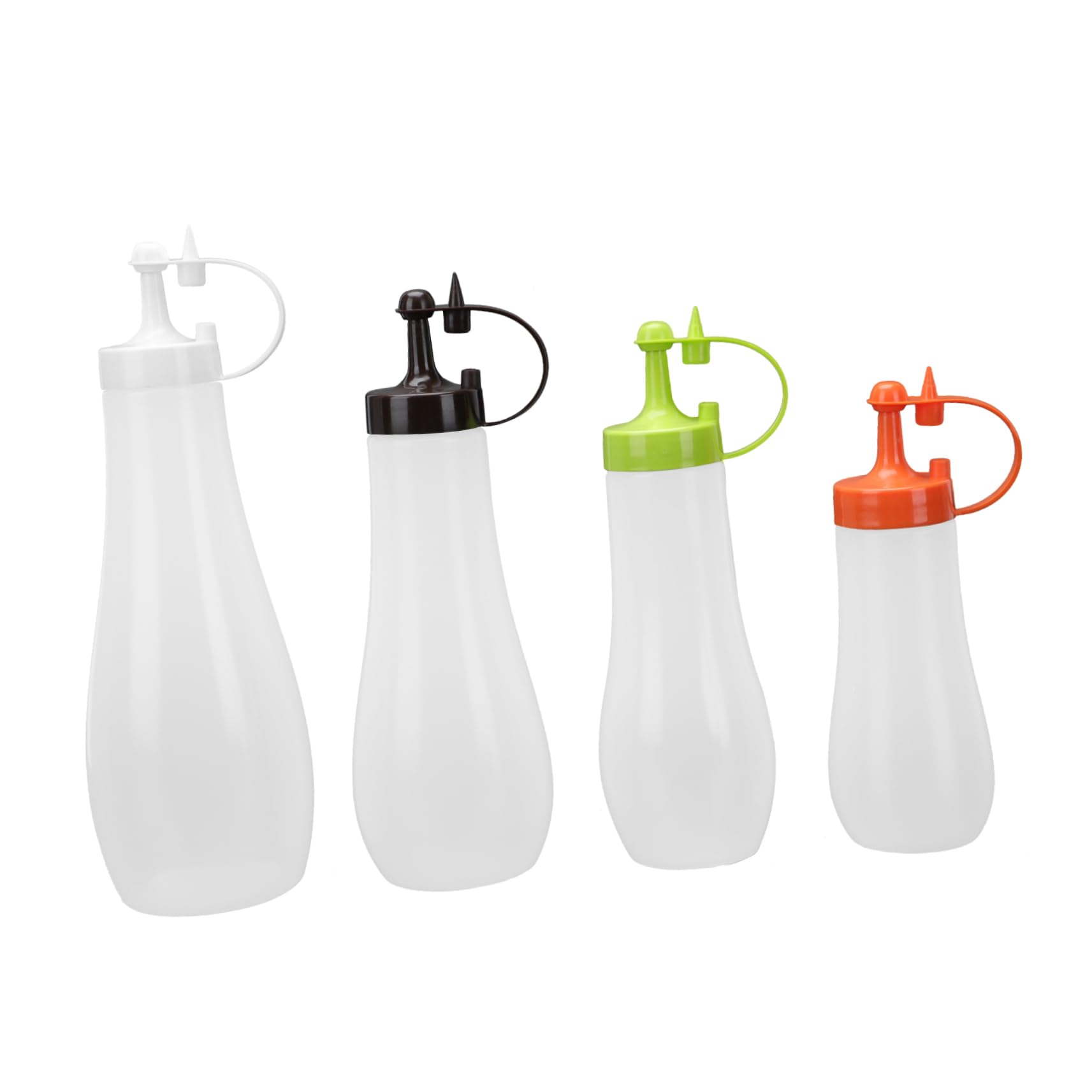 HOLIDYOYO 4pcs Squeeze Bottle Clear Container Squirt Condiment Bottles Seasoning Bottles Seasoning Dispensers Syrup Container Oil Bottle Dispenser Food Grade Ldpe Plastic re-usable