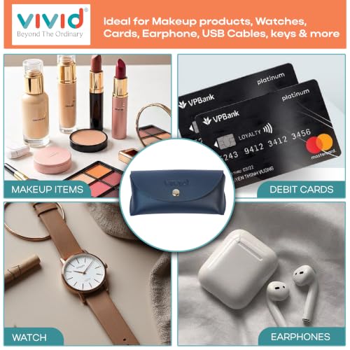 Image of VIVID Unisex Specs Snap Button Eyewear Dabbi Faux Leather Soft Case Cover