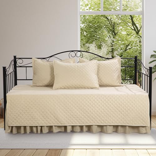 BALAPET 5 Piece Daybed Sets, Quilted Daybed Bedding Set, Twin Size All Season Cozy Daybed Covers Set...