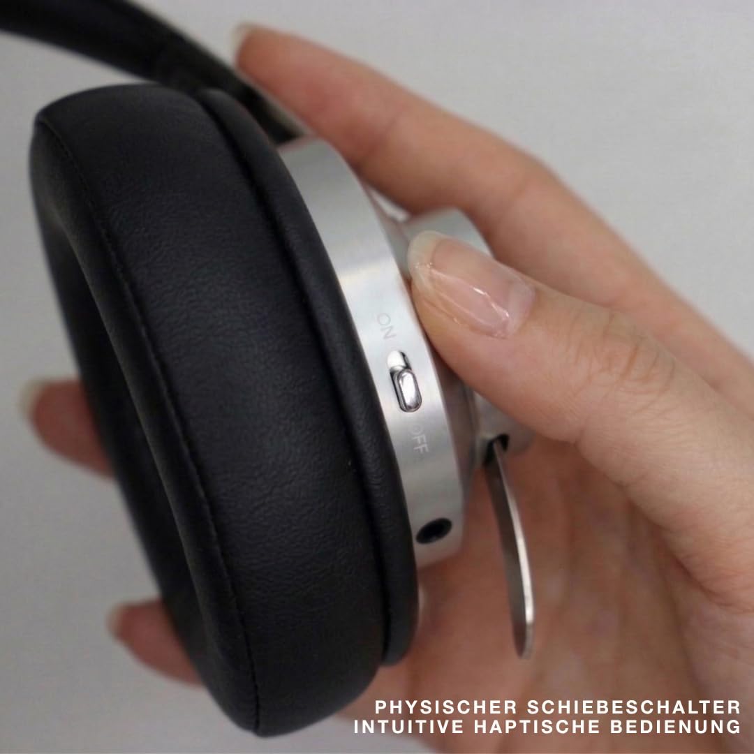 TELEFUNKEN ARCO Classic Edelstahl-Bluetooth-Kopfhörer – Ikonische Ganzmetall-Silhouette mit Luxus-Haptik – Beständiges Design-Statement & klare Bühnenabbildung (Schwarz)
