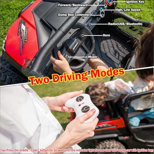 Image of NEWQIDA 2 Seater Kids UTV 24V Ride on Toy for Kids 3-8 Side by Side, Pink