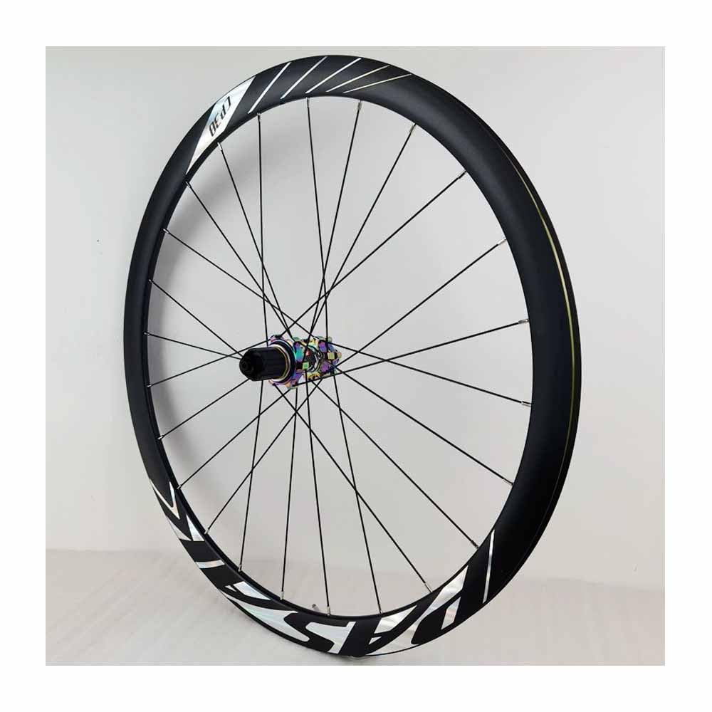 Ruedas Traseras De Bici De Carretera 700C Llantas De Doble Pared De Aluminio De 38mm, Ruedas De Competición con Freno De Disco, Casete De 7-12 Velocidades, 10 * 135mm QR, 24 Orificios