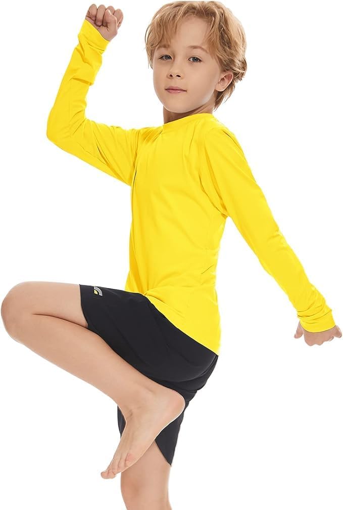 Boy Long Sleeve Rash Guard Shirt UPF 50+ Sun Protection Rashguard Swim Shirt - Image 5