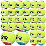 30 Pcs Dog Tennis Balls Pet Tennis Ball Dog Balls Puppy for Training Mini Ball Dog Rubber Toys for Small Medium Large Dogs Outdoor Indoor Playing Multi Color