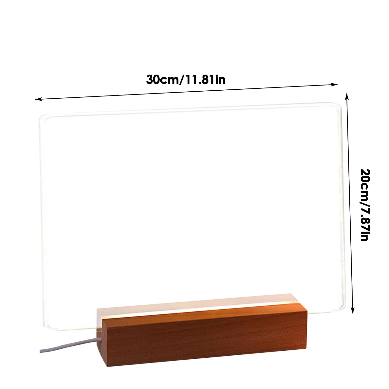 Tableau Effaçable à Sec Avec Support LED En Acrylique Pour écrire Des Messages, Bloc-notes Avec Lumière 7 Couleurs Et Télécommande Pour La Maison, Le Bureau, L'école (30,5 X 20,3 Cm