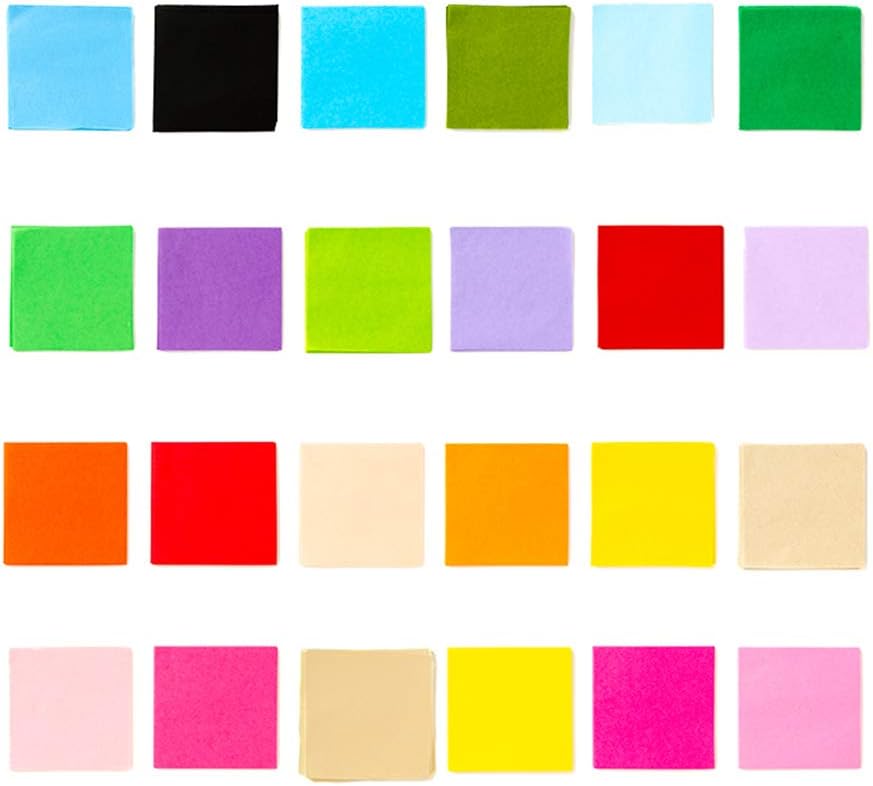 Exquiss 2400 Sheets Tissue Paper Squares 2 inch Bulk 24 Colors for Kids DIY Crafts