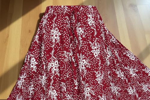 Image of Premium Long Skirt | Stylish Long Crushed Cotton & Unique Prints | Floor Length Skirt for Women | Elastic Waist Premium Maxi Skirt - Comfortable Casual Wear