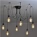 Lixada 8 Arms(Each with 1.7m Wire) Antique Classic Ajustable DIY Ceiling Spider Lamp Light E27 Retro Chandelier Pendant Dining Hall Bedroom Hotel