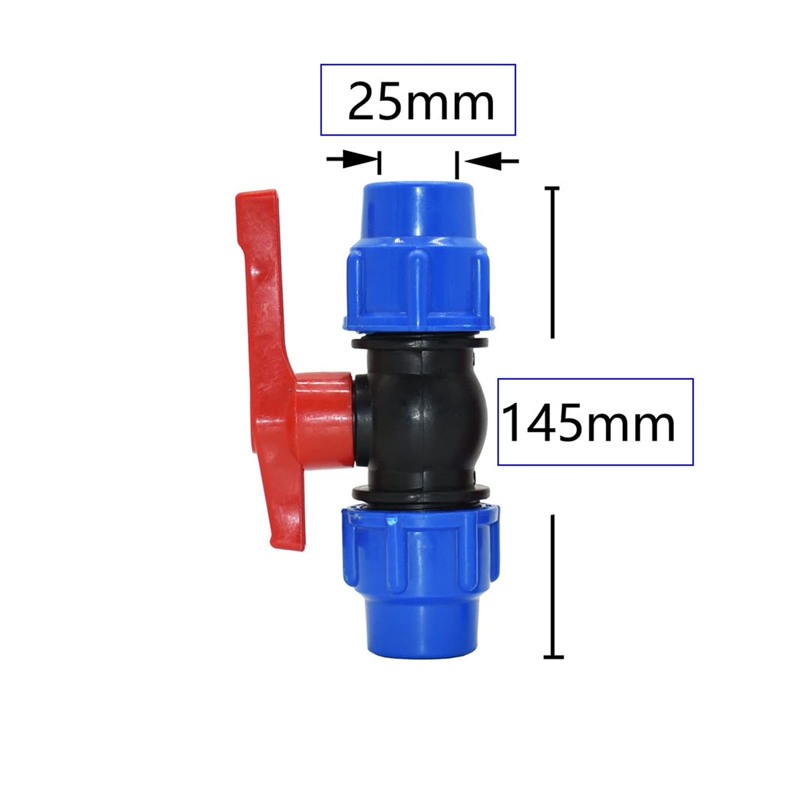Kit del connettore del giunto del tubo flessibile 20/25/32/40/50 / 63mm tubo d'acqua in plastica Connettore rapido Valvola a sfera PE tubo riparazione Giardino rubinetto Accessori ( Color : 40MM )