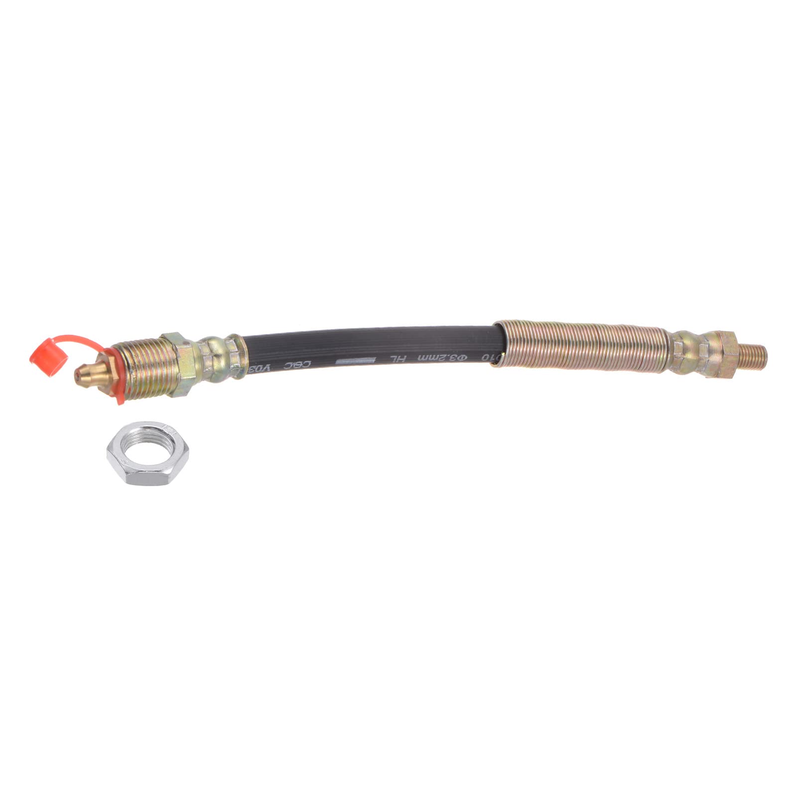 sourcing map M8x1mm Thread 7.87" Length Flexible Extension Grease Hose with Fixing Hex Screw Nut for Grease Gun Lubrication