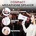 Pyle 20W Megaphone Bullhorn - 5.4'' x 8.6'' Portable Megaphone, Projection Range Up to 1100 Sq. Yards, Voice Talking & Siren Alert, Shoulder Strap, Battery Operated, (White)