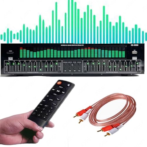 Procesador de karaoke de audio digital con pantalla de frecuencia en tiempo real, sintonización dual de 10 bandas, 12 patrones de ritmo para estudio en casa y actuaciones en vivo