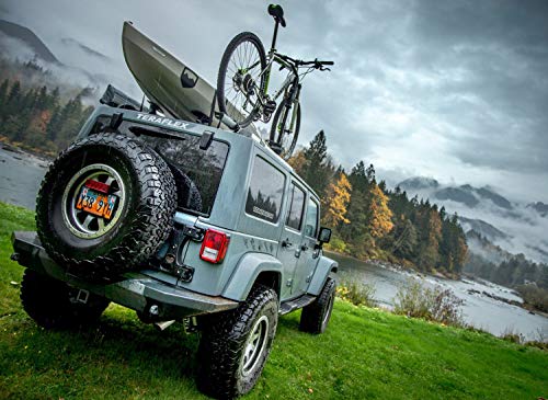 TeraFlex 4838150 JK/JKU Alpha Hinged Carrier & Alpha HD Adjustable Spare Tire Mounting Kit-Complete