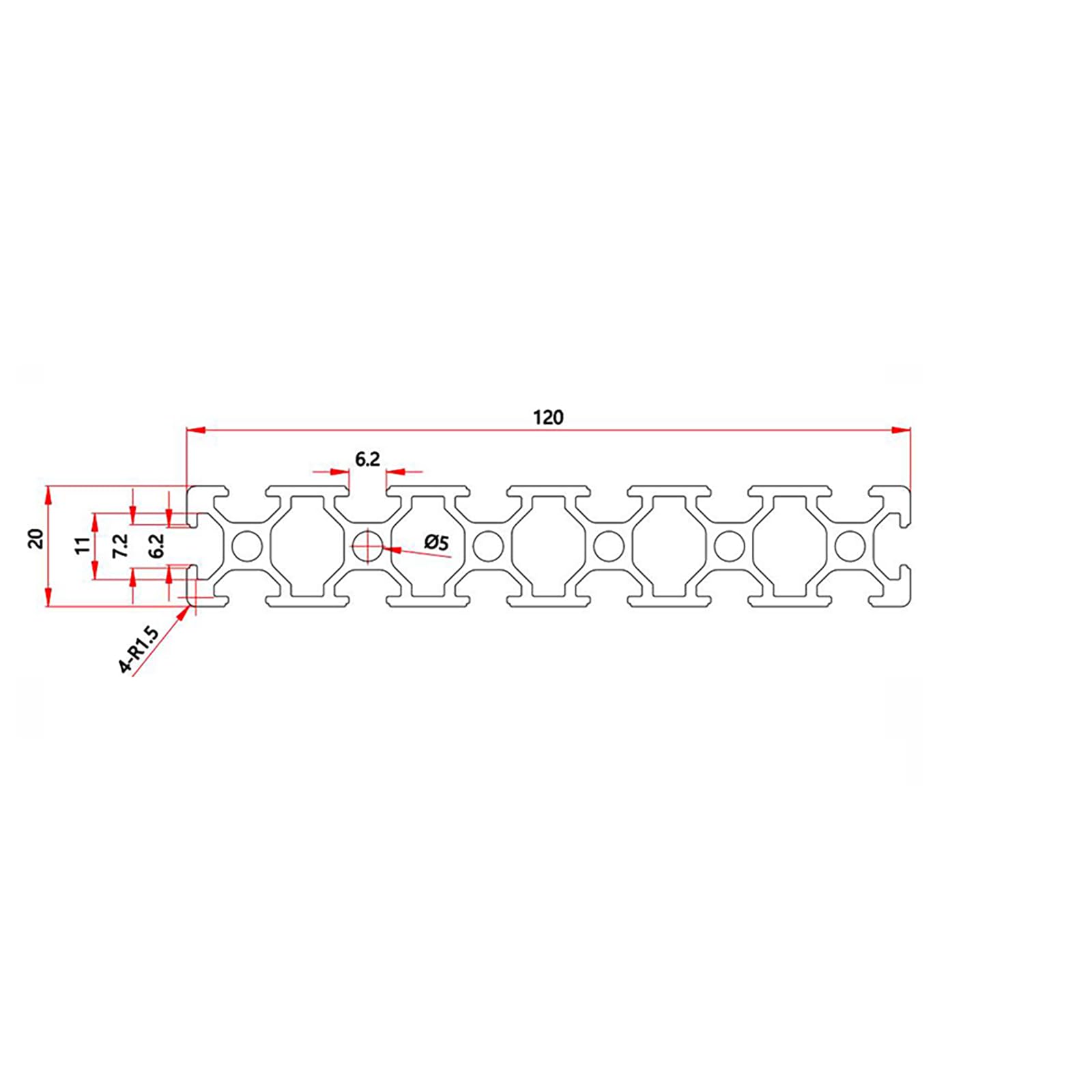 20120 Aluminum Extrusion T Slot 250mm Long Silver 2 Pack, Extruded Aluminum Profile 20 Series European Standard Anodized Linear Rail for 3D Printer Parts and CNC DIY 20 x 120 9.84
