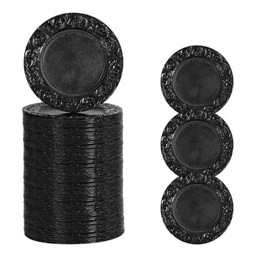 150 platos de carga redondos negros 13 pulgadas miniatura 1