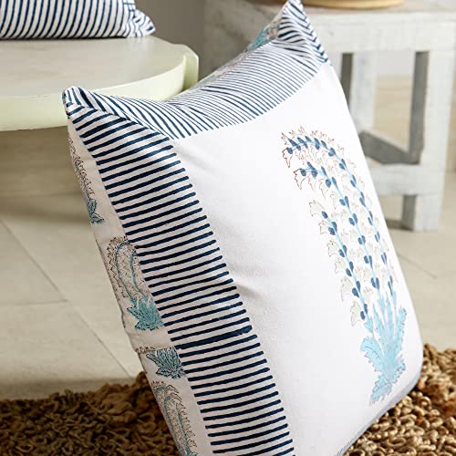 Image of Ravaiyaa - Attitude is everything Cotton Hand Block Printed Soft Cushion Cover Pillow Case 16 inch Square Cushion Sham Set of 2 Piece