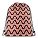 Produktbild OPLKJ Kordelzug Rucksack Tasche, Coral Ripple Gym Bag Tragbare Sackpack Aufbewahrungstasche für Camping Wandern Schwimmen Einkaufen Wandern Travel Beach