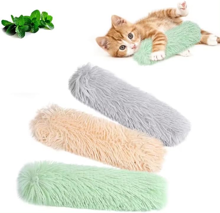 Kitty Kick Stix Juguete para patear hierba gatera (paquete de 3), hecho a mano en Estados Unidos por amantes de los gatos, juguete interactivo